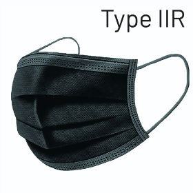 3 Ply Disposable Face Mask - Type IIR - Pack of 50 - Black