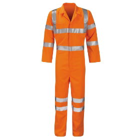 Rail Hi Vis Polycotton Coverall - Orange