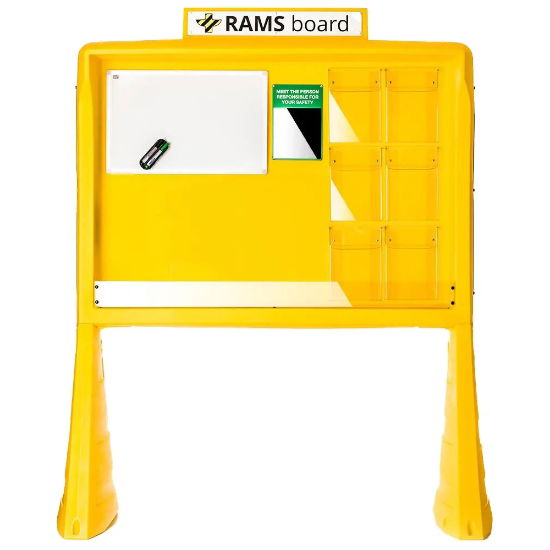 RAMS Board - Standard Health & Safety Site Notice Board - Yellow