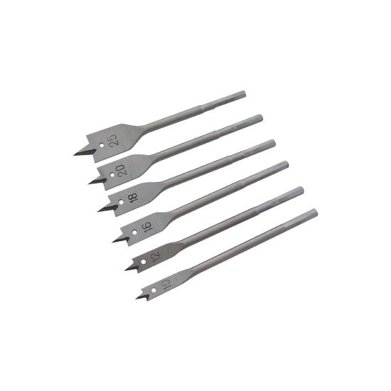 Flat Wood Drill Bits - 6 Piece Set