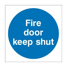 Fire door keep shut sign, 100mm x 100mm, 1mm Rigid Plastic - from Tiger Supplies Ltd - 515-01-77