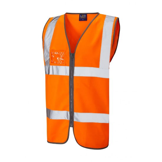 Hi Vis Zip Front Waist Coat - Orange