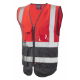 W11-R-GY Hi Vis Superior Waist Coat Red-Grey