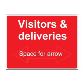 Visitors & Deliveries… sign, 600 x 450mm, 1mm Rigid Plastic - from Tiger Supplies Ltd - 525-02-78