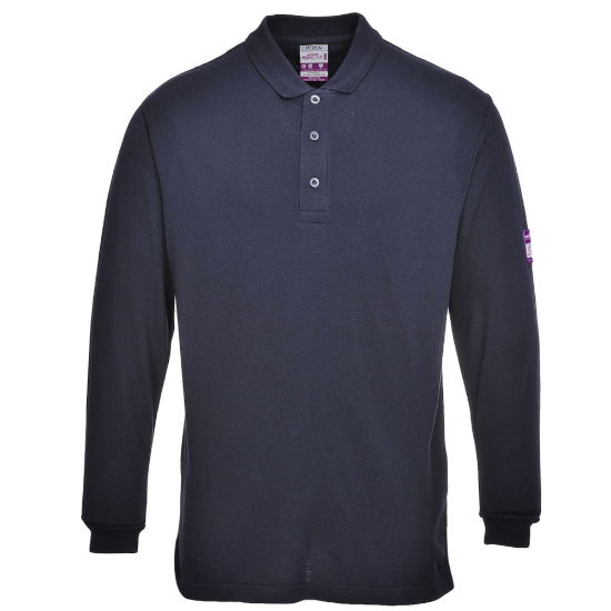 FR10NAR FR Anti Static Long Sleeved Poloshirt