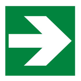 Straight arrow sign, 150 x 150mm, 1mm Rigid Plastic - from Tiger Supplies Ltd - 500-01-21