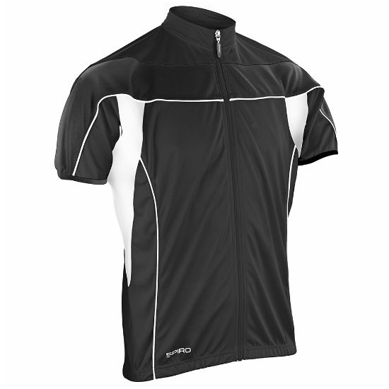 S188M Spiro Bikewear Zip Top Blk-Wht