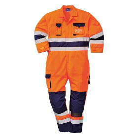 TX55 Nates Hi Vis Coverall - Orange/Navy