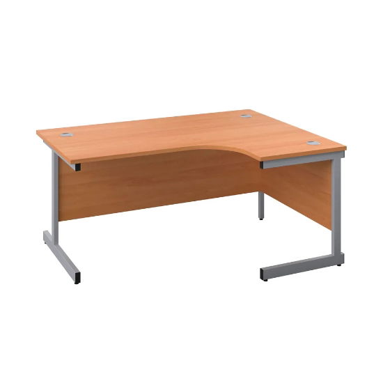 Radial Right Hand Desk - Beech / Silver