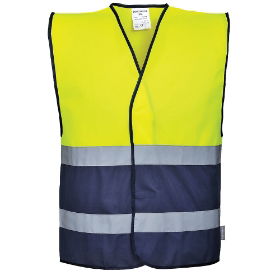 Hi Vis Waistcoat 2 Tone Yellow/Navy