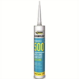 Everbuild Silicone 500 Bath & Sanitary Sealant - White  - 300ml