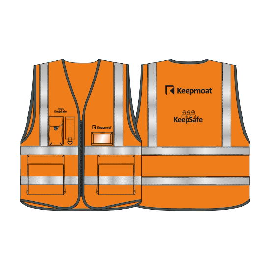 Keepmoat Homes Keepsafe Printed Hi Vis Superior Waistcoat  - Orange