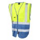 W11-Y-DS Hi Vis Superior Waistcoat - Yellow-Deep Sky Blue