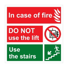 In Case of Fire  300mm X 300mm - 1mm PVC - 4S1280RP