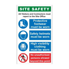 Multi Pu Rigid Plasticose Site Safety Board 1000mm x 600mm - 5mm Foamex