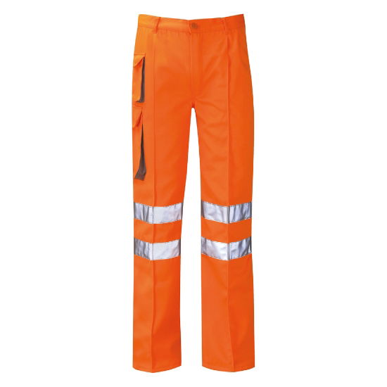 Rail Hi Vis Polycotton Combat Trouser - Orange