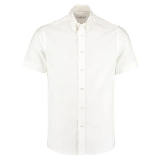 KK187 Tailored Fit Short Sleeved Shirt - White