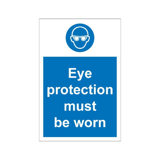 Eye Protection Must Be Worn 200mm x 300mm - 1mm Rigid Plastic Sign