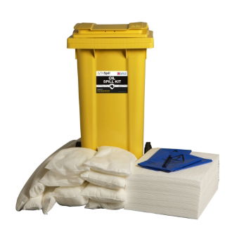 Tri Spill™ Oil Spill Kit - 120 Litre Supplied in Wheelie Bin