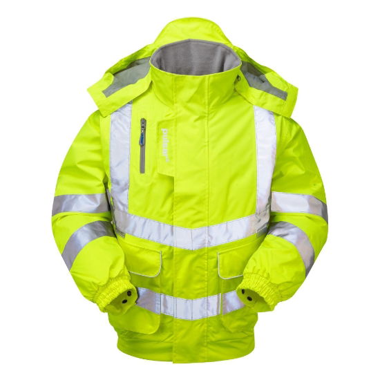 P191 Hi Vis Padded Bomber Jacket Yel