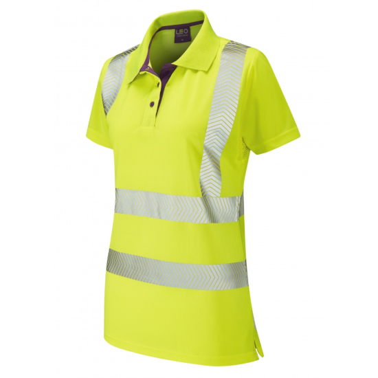 PL03 Ladies Hi Vis Polo Yellow