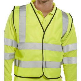 Hi Vis Short Waist Coat - Yellow