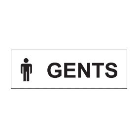 Gents sign, 300 x 100mm, 1mm Rigid Plastic - from Tiger Supplies Ltd - 560-04-28