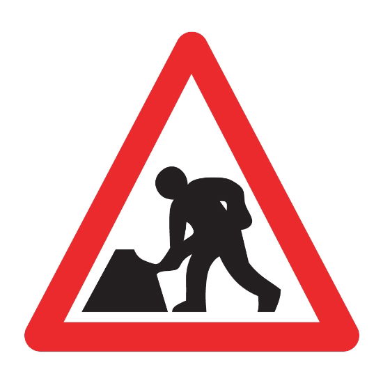 Road works sign, 750mm Tri, Zintec - from Tiger Supplies Ltd - 575-05-22