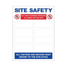 Site Safety With Your Own Logo 750mm x 1220mm - 5mm Foamex