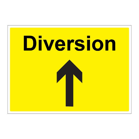 Diversion arrow ahead - 1050mm x750mm  - Zintec Sign