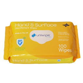 Uniwipe Hand & Surface Disinfectant Midi-Wipes – Pack of 100