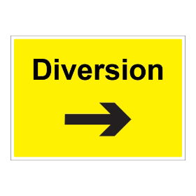 Diversion arrow right - 1050mm x750mm  - Zintec Sign