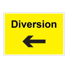 Diversion arrow left - 1050mm x750mm  - Zintec Sign