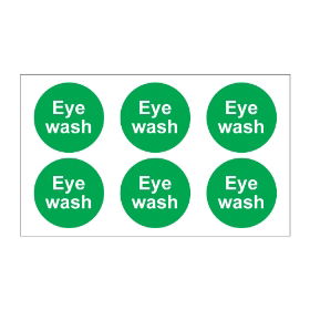 Eye wash sticker, 50mm x 50mm, Self Adhesive Vinyl - from Tiger Supplies Ltd - 565-04-53