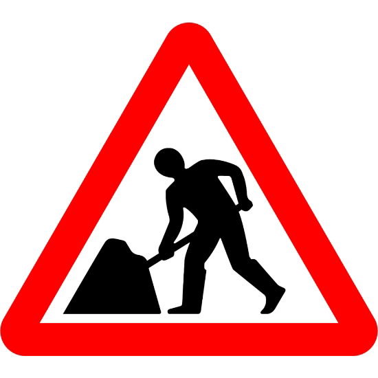 750mm Men at Work - Black Plastic Sign