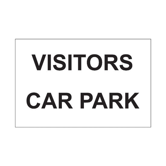 Visitors car park sign, 300 x 200mm, 1mm Rigid Plastic - from Tiger Supplies Ltd - 560-04-45