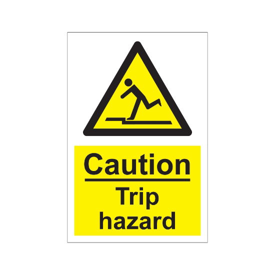 Caution Trip Hazard 200mm x 300mm - 1mm Rigid Plastic Sign