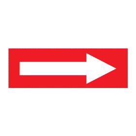 White arrow on red sign, 300 x 100mm, 1mm Rigid Plastic - from Tiger Supplies Ltd - 525-02-93